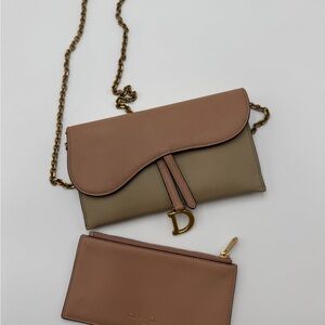Christian Dior Duo-Tone Leather Crossbody Bag with a clutch